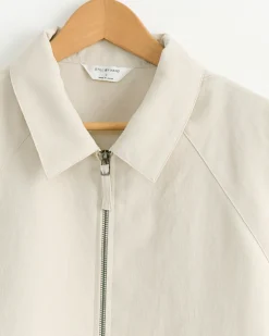 Zip Up Blouson in Ecru