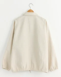 Zip Up Blouson in Ecru