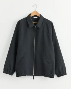 Zip Up Blouson in Ink Black
